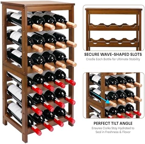 Wine Rack Freestanding Floor, 6-Tier Display Wine Storage Shelf
