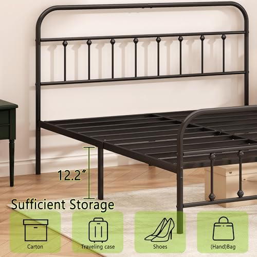 Kujielan Metal Bed Frame Queen Size,Easy to Assemble,Black