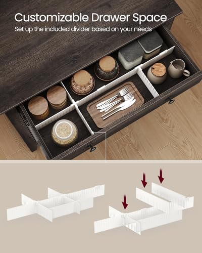 VASAGLE Buffet Cabinet, Coffee Bar with a Drawer, Adjustable Shelf