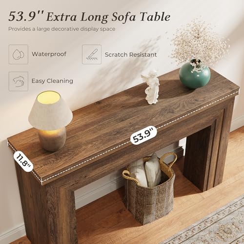 Huuger 54 Inch Entryway Table, Rectangular Console Table for Living Room