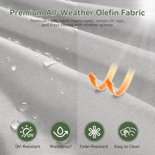 Aoxun Patio Furniture Set, Aluminum Outdoor Furniture with Oversized Seats