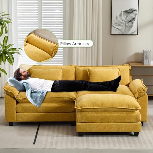 Oprisen 86" Modular Sectional Sofa, Comfy Deep Cloud Couch with Ottoman