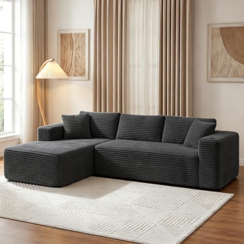 JAMFLY 103" Modular Sectional Sofa for Small Spaces, No Assembly, Gray