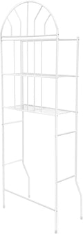 3-Tier Over The Toilet Storage Rack, Space Saver Metal Bathroom Shelves, Freestanding Over Toilet Bathroom Organizer for Bathroom/Living Room (White)