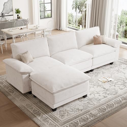 108" Modular Sectional Couch, L Shaped Cloud Sofa for Living Room