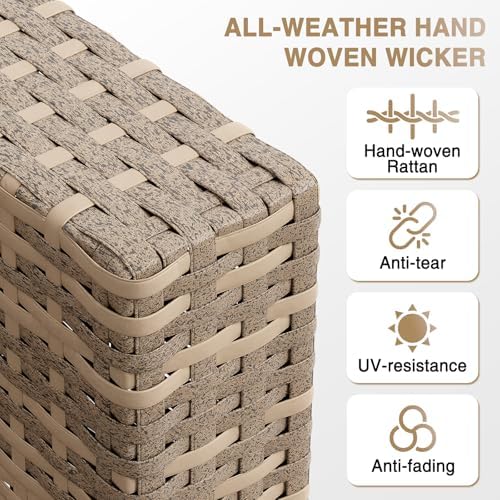 Aoxun Patio Furniture Sets, 10-Piece Outdoor Patio Furniture with Thick Cushions, Wicker Outdoor Conversation Set Sectional Sofa for Backyard, Poolside, Garden