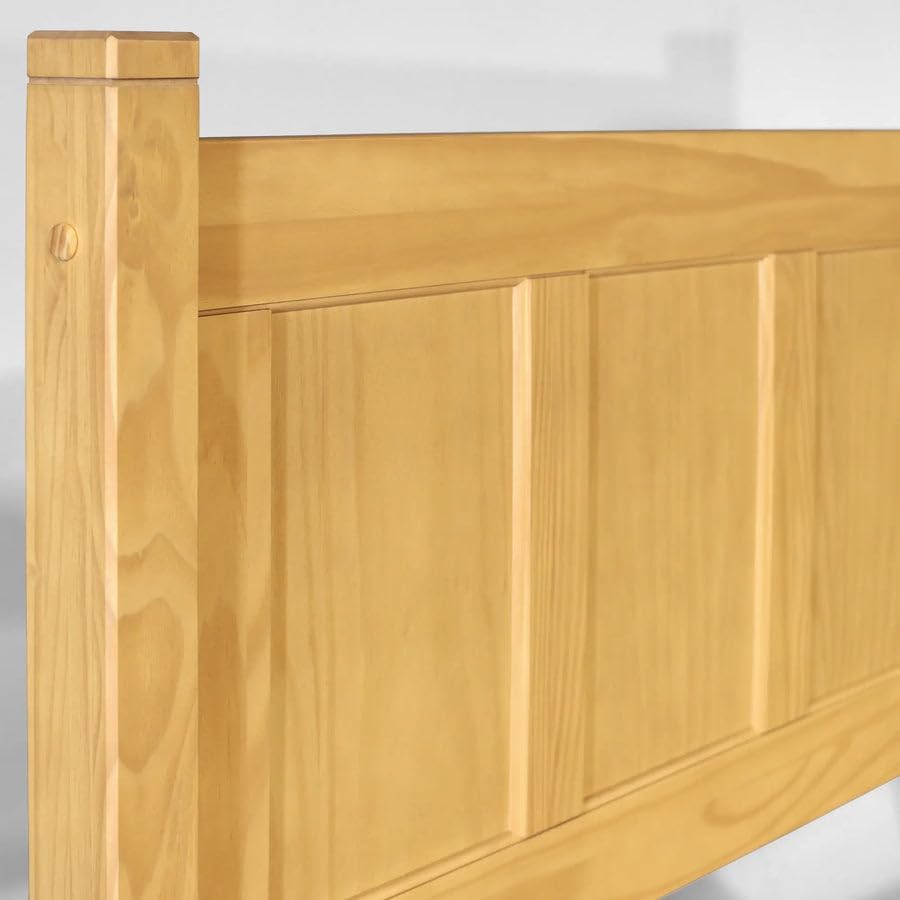 Grain Wood Furniture Shaker Solid Wood Panel Platform Bed, King Size, Natural