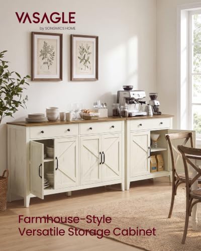 VASAGLE Farmhouse Buffet Cabinet and Coffee Bar Bundle
