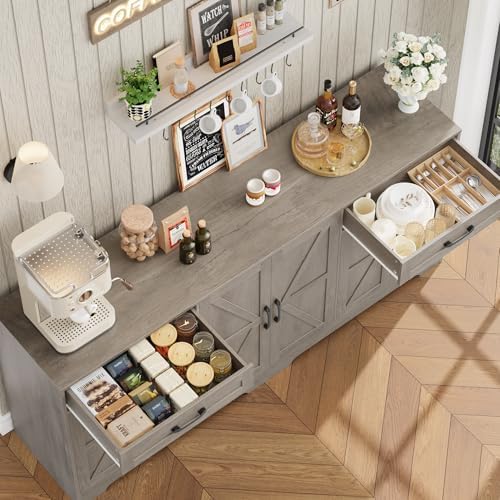 BOTLOG 71” Large Sideboard Buffet Cabinet with Storage
