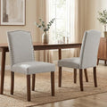Upholstered Dining Chair Set of 2, Farmhouse Fabric Kitchen Chair