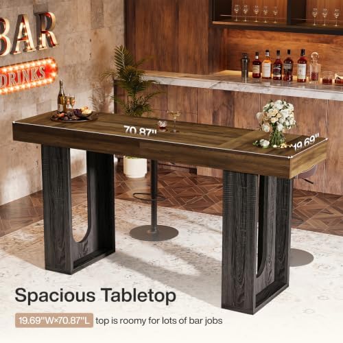 Tribesigns 70.9-Inch Extra Long Bar Table, Modern Counter Height Pub Table