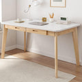 IOTXY Solid Wood Writing Desk - Home Office Laptop Computer Table, White