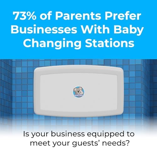 Koala Kare Surface-Mounted Horizontal Baby Changing Station, Model KB300-05 (White Granite)