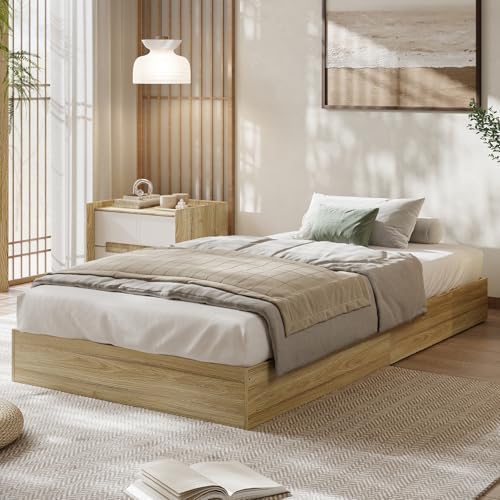 GarveeHome Wood Platform Bed Frame, Twin XL Bed Frame Without Headboard
