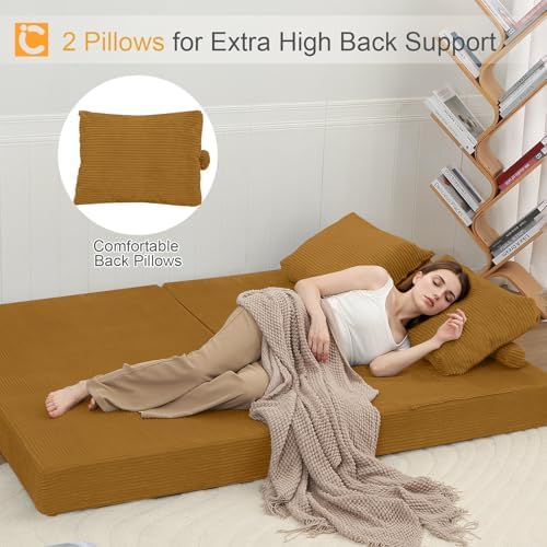 COMAX Convertible Futon Sofa Bed, 59" Folding Boneless Loveseat Small Couch