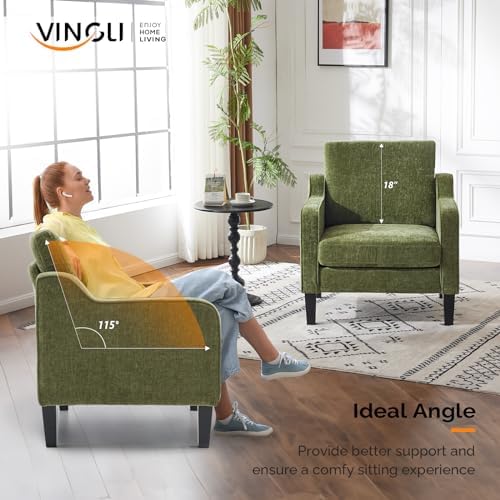 VINGLI Accent Chairs Set of 2, Modern Traditional Armchair for Living Room