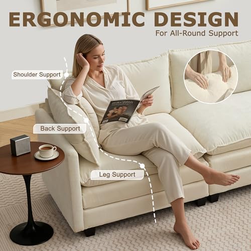 78" Modular Sectional Sofa, Cloud Loveseat Couch for Living Room