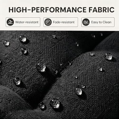 Outdoor Loveseat 2-Seat Wicker Rattan Boho Patio Sofa Black 1PC