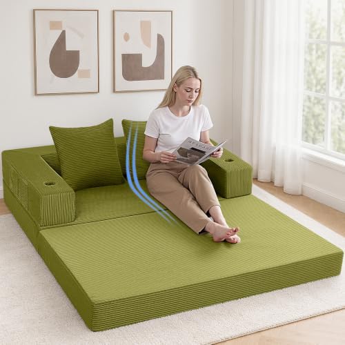 COMAX Boneless Futon Sofa Bed, 59" Small Low-Profile Floor Couch