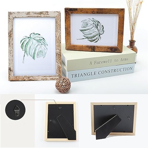 xnlkros Picture Frame Set 10 pack, Farmhouse Photo Frames, Gallery Wall Frame Collage, 8x10 5x7 4x6 Frames in 3 Different Finishes Picture Frames For Wall or Desk,Rustic White