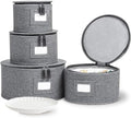 storageLAB 4-Piece China Plate Storage Set | Hard Shell Dividers | Gray