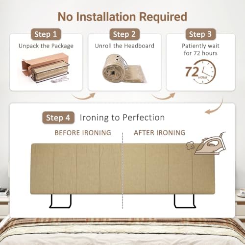 King Size Headboard Only-No Assembly Required, Light Brown