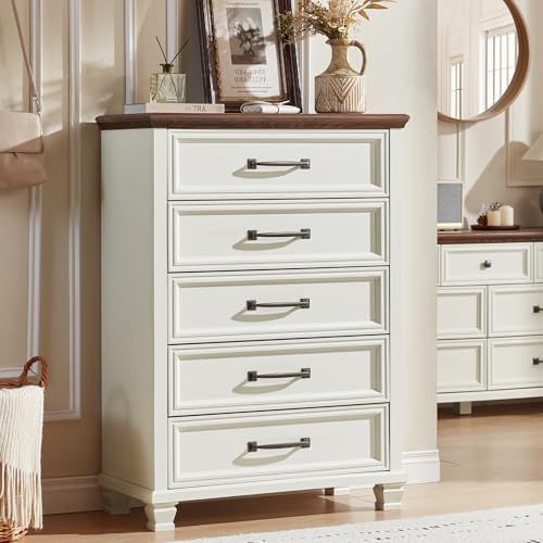 SAVOR LIFE Farmhouse Dresser and Nightstand Sets 4 Piece, White