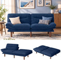 Marsail 66.02" Futon Sofa Bed, Small Convertible Sleeper Couch, Royal Blue