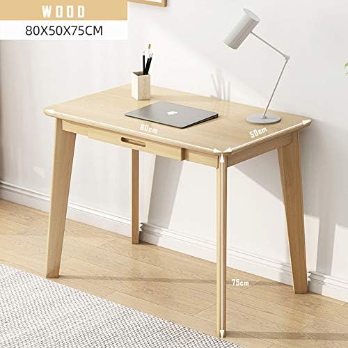 IOTXY Solid Wood Writing Desk - Home Office Laptop Computer Table, Oak