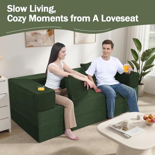 COMAX Queen Boneless Couch, 79" Futon Sofa Bed Couches for Living Room