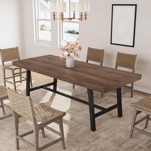 Garvee 63-83" Extendable Dining Table, Expandable Kitchen Table, Brown