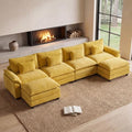 Oprisen 154" Modular Sectional Sofa, Comfy Deep Cloud Couch with Ottoman