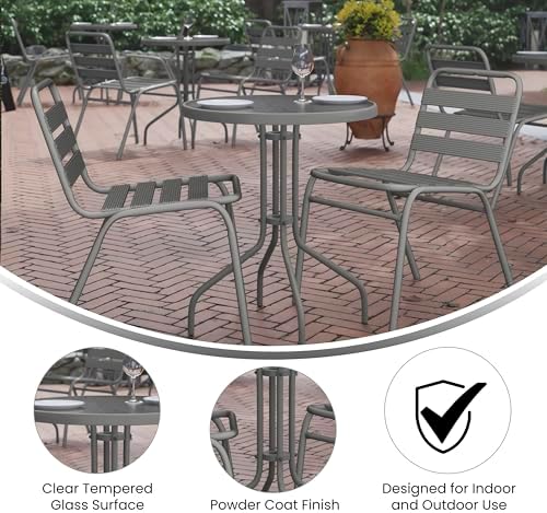 Flash Furniture 23.75 in Round Table, Silver