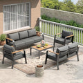 Garvee Aluminum Outdoor Patio Furniture Set with Coffee Table 7 Seats