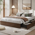 GarveeHome Wood Platform Bed Frame, Full Bed Frame with 2 Drawers
