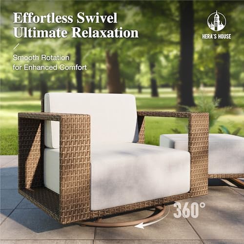 HERA'S HOUSE 6-Piece Patio Sectional Furniture Set with 10" Thick Cushions