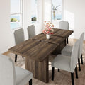 GarveeHome Rectangular 63"-82.7" Extendable Dining Table with Round Corner
