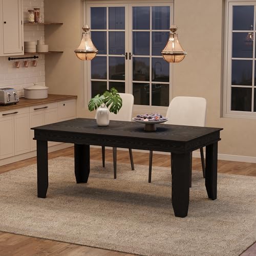 GarveeHome Farmhouse Dining Table for 4-6 People, 63" Long Kitchen Tables