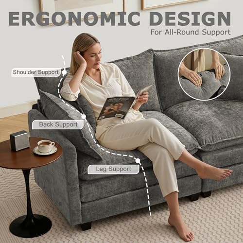 78" Modular Sectional Sofa, Cloud Loveseat Couch for Living Room