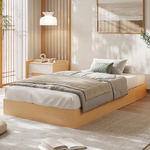 GarveeHome Wood Platform Bed Frame, Twin XL Bed Frame Without Headboard