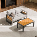ZANDOR Aluminum Outdoor Patio Furniture-Loveseat with Table,Dark Gray