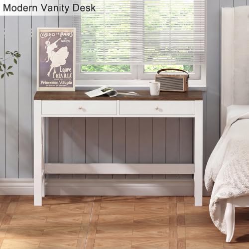 ChooChoo 39.4 Inches Farmhouse Computer Desk with 2 Drawers