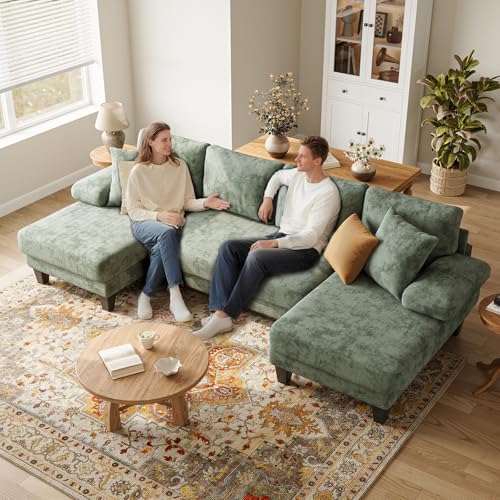 Txtin's Sleeper Sofa with Pull Out Bed 112 Inch U Shaped Sectional Couch
