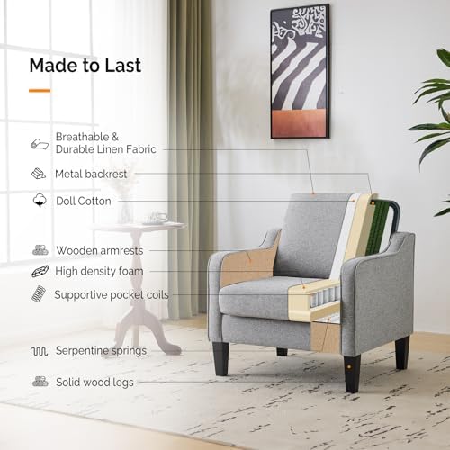 VINGLI Accent Chairs Set of 2, Modern Traditional Armchair for Living Room