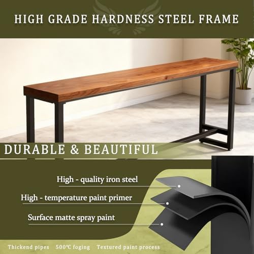 Bar Height Table 79'' Long Bar Table Solid Wood Farmhouse Bar Table
