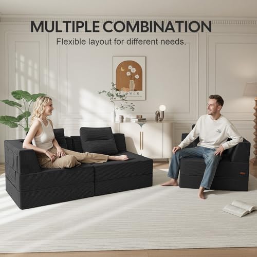 COMAX Futon Sofa Bed, Convertible Sofa Bed, Folding Boneless Couches