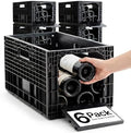 Stackable Wine Rack for Cabinet,12-Bottle Crate, Set of 6, Black