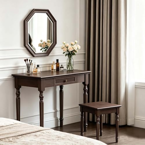 Walnut Writing Desks with Drawers, 35" French Country Style