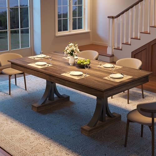 Garvee Farmhouse Dining Table for 6-8, 71-Inch Dining Table