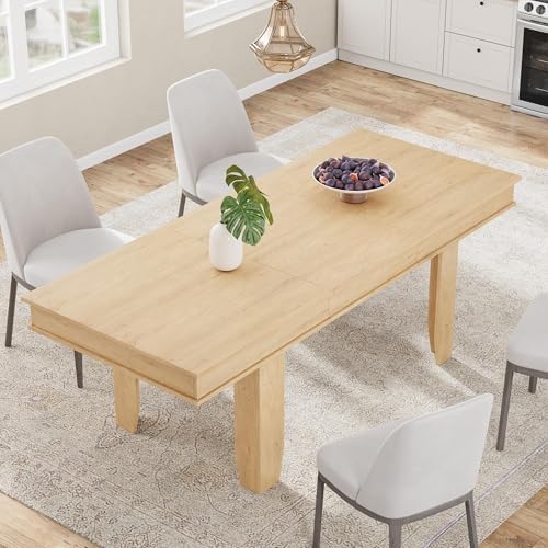 GarveeHome 63 in-86.6 in Extendable Dining Room Table for 6-10